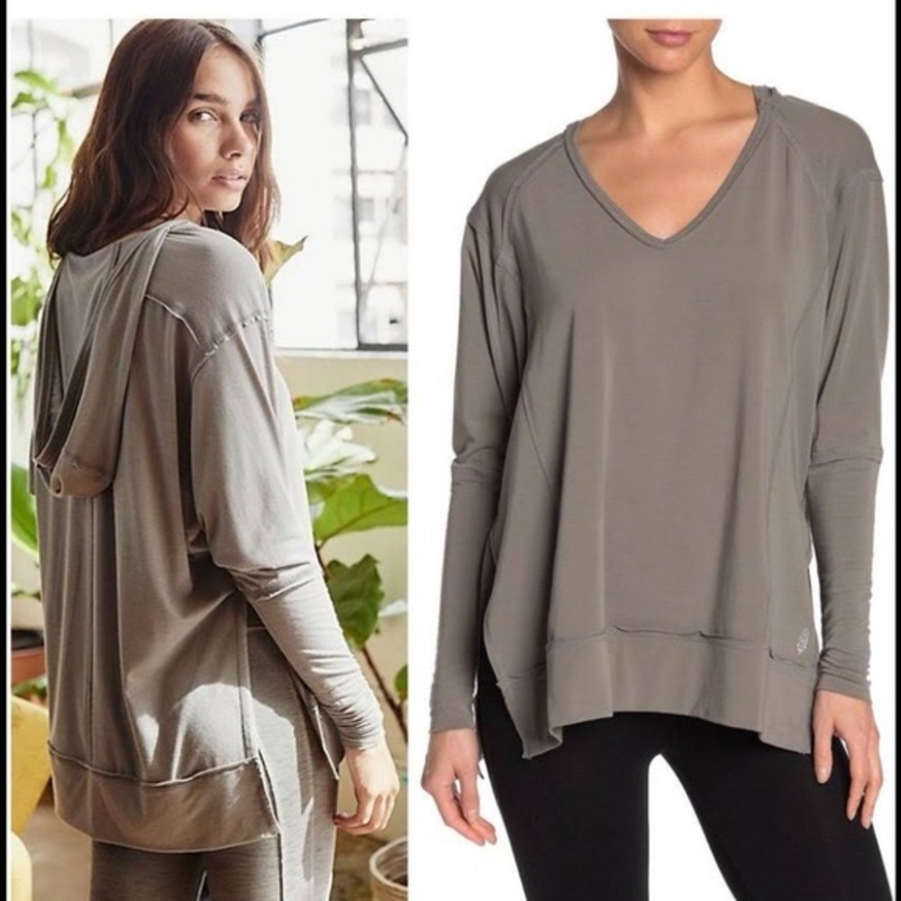 FP Movement by Free People Soul Cycle Hooded Shirt sz XS
